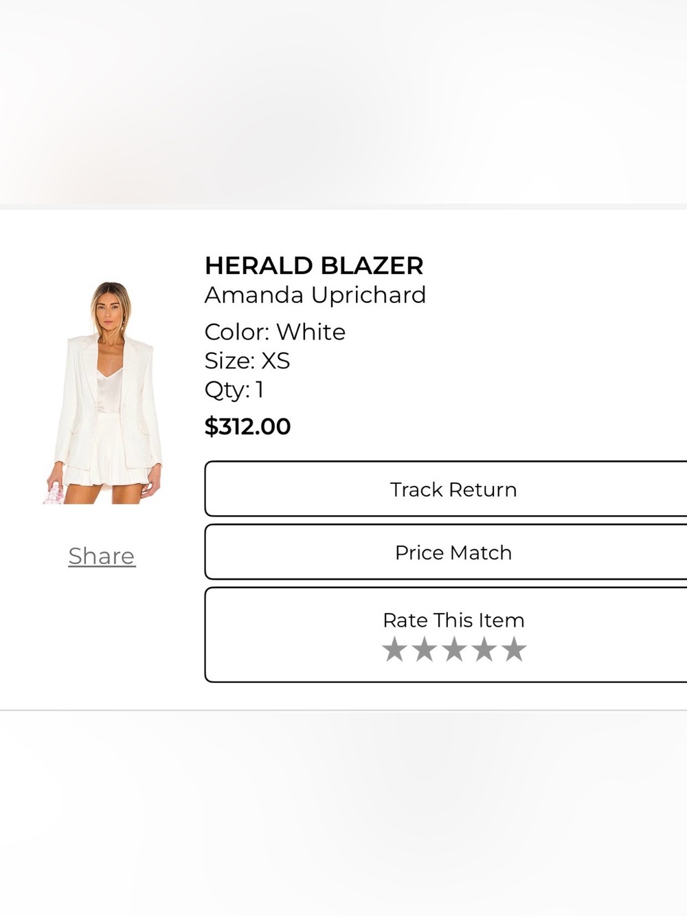 Amanda Uprichard White Herald Blazer